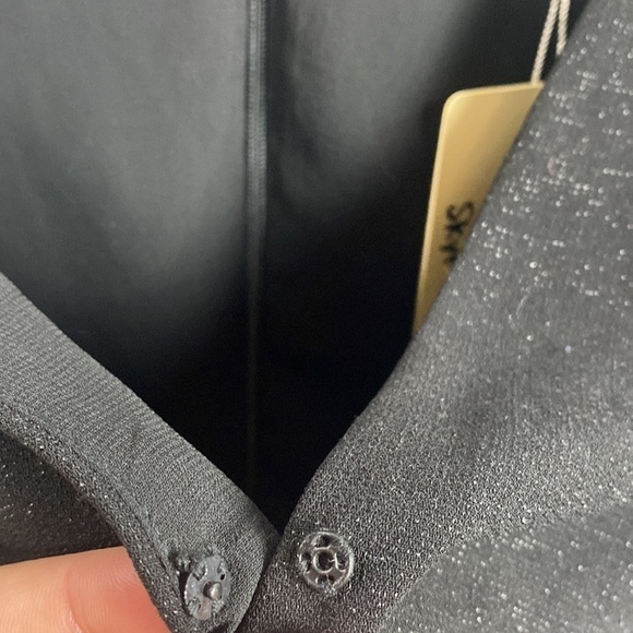 Anthropologie See U Soon Black Sparkle Elegant Long Sleeve Mini Dress - Size S - Picture 10 of 16